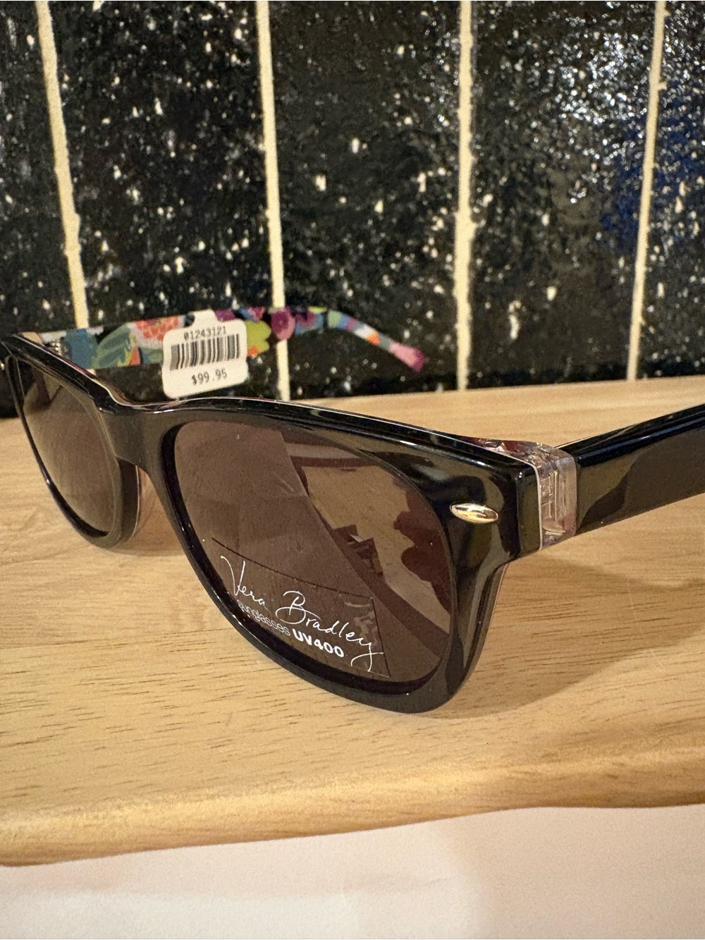 Vera Bradley w Black Sunglasses with Patterned arms